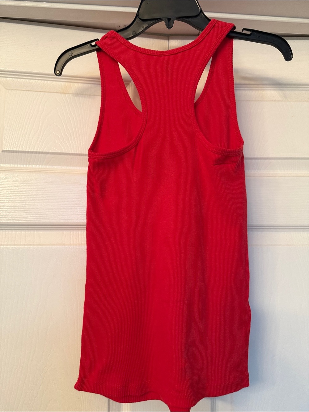 Bella Canvas Red Ribbed Racerback with Turtle Hospital Embroidered Patch - Picture 3 of 3